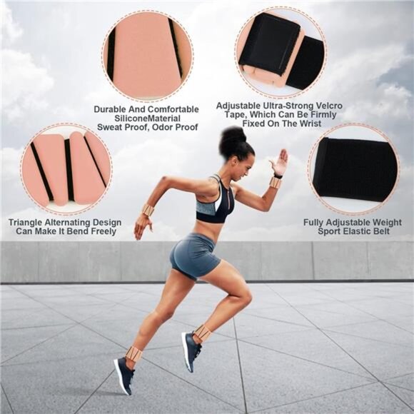 Wrist Weights Set of 2, Adjustable Silicone Workout Weights for Women and Men - Picture 3 of 8